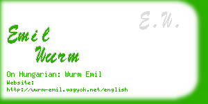 emil wurm business card